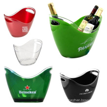 Hot selling boat shape outdoor cheap price eco-friendly PS plastic colorful double handle ice bucket with personal logo printed
